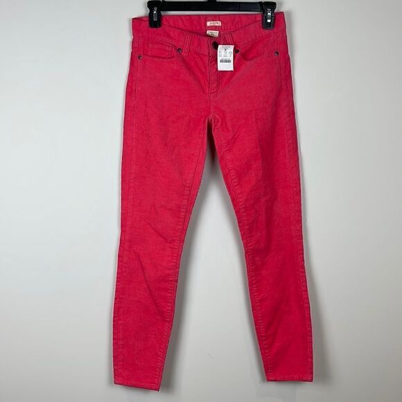 J. Crew Factory Toothpick Skinny Corduroy Pants Size 24 Hot Pink - Picture 2 of 9